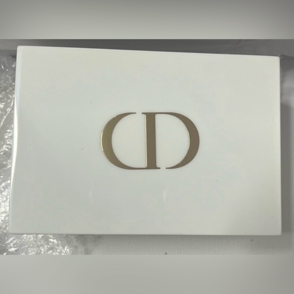 Dior White Acrylic Box with Gold Logo NEW with cotton pads